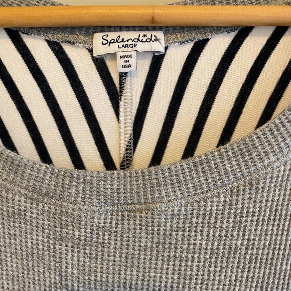 Splendid Striped Sleeve Thermal Baseball Shirt - Picture 3 of 8